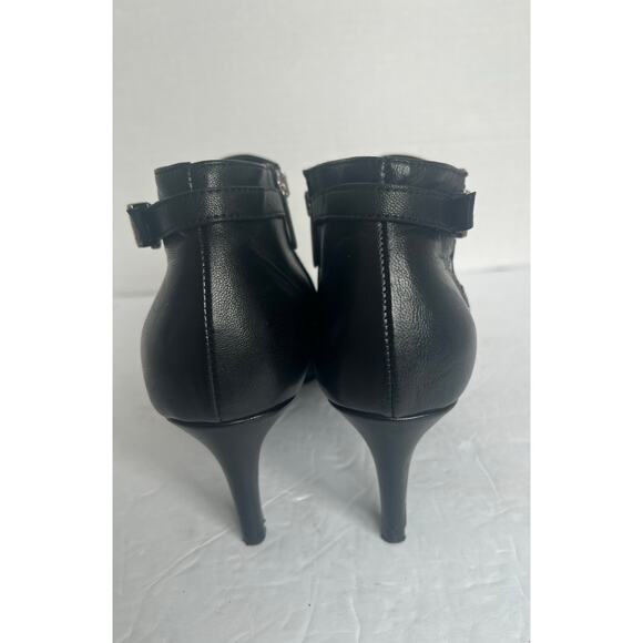 Lavorazione Artigiana Black Leather Pointy Toe Studded Buckle Ankle Zip Boot 8.5 - Picture 7 of 12